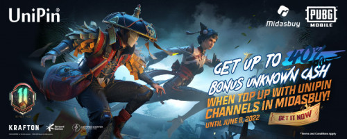 [Midasbuy – PUBGM] Juni-Bonus hingga 40% Unknown Cash!